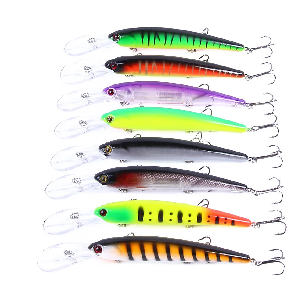 

8PCS Minnow Fishing Lure Laser Hard Artificial Bait 3D Eyes 16cm 20g Fishing Wobblers Pike Carp Bait Crankbaits Fishing Tackle