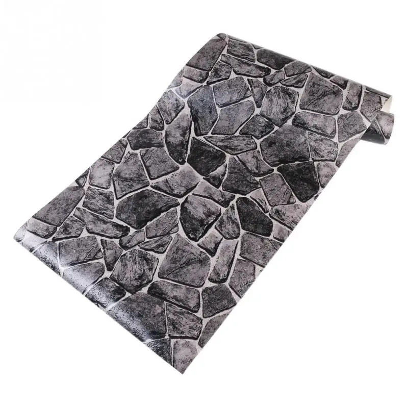 Винтажные обои из искусственного мрамора в рулонах серый 3D кирпич реалистичные