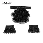 Костюм пирата в стиле колоний для детей и взрослых, нарядный кружевной Жабо с воротником и манжетами, Клубная одежда, аксессуары для экзотического вампира