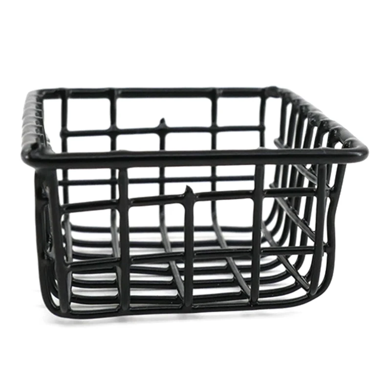 

1:12 Dollhouse Accessories Mini Metal Storage Basket Miniature Simulation Furniture Model Kids Pretend Play Toy