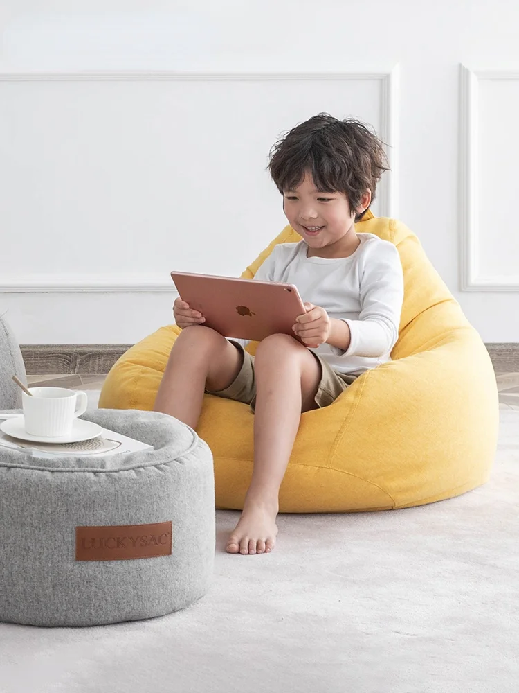 

zq Children's Lazy Sofa Small Reading Bean Bag Medium and Large Children Single Reading Seat Baby Tatami