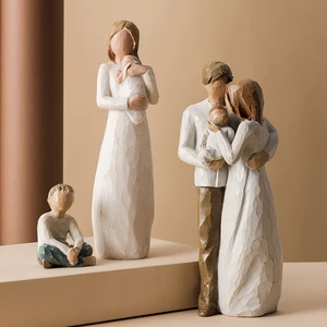 home decor resin statue people model figurines for interior home decoration accessories living room decoration christmas gifts free global shipping