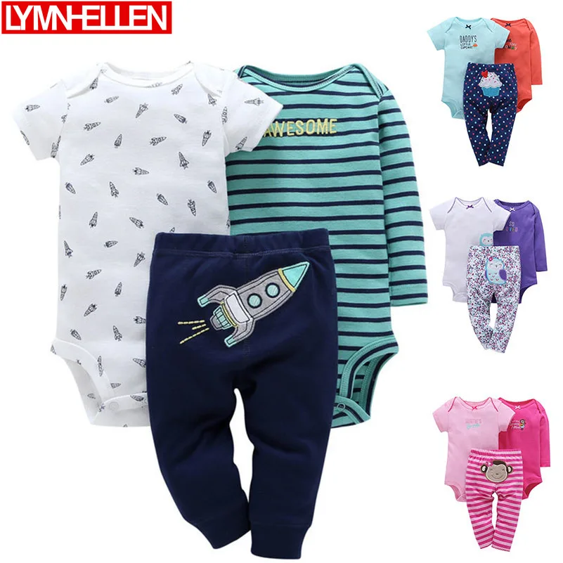 

3 шт., детские брюки с коротким рукавом и длинным рукавом