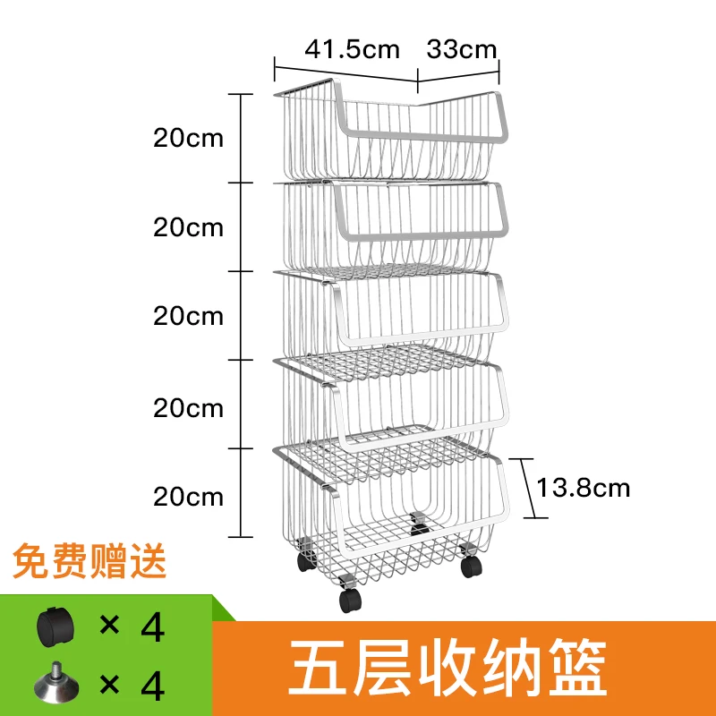 

Kitchen Shelves, Multi-storey Vegetable Multi-functional Household Fruits And Vegetables Basket