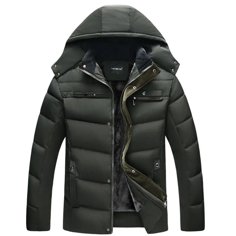 

2021 men's cotton coat autumn and winter fashion solid color wild simple warm hooded couple cotton coat