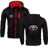 toyota cars 2021 new mens fashion zipper hoodie spring autumn high quality pure color long sleeve hooded pullover sweatshirt