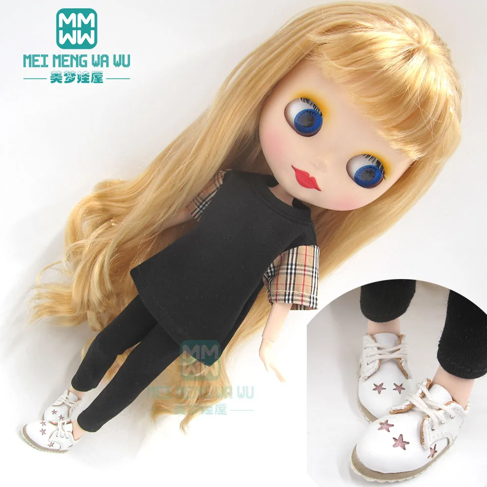 Blyth кукольная одежда модная клетчатая рубашка, топ, шорты, обувь для OB23 OB24 кукла azone аксессуары