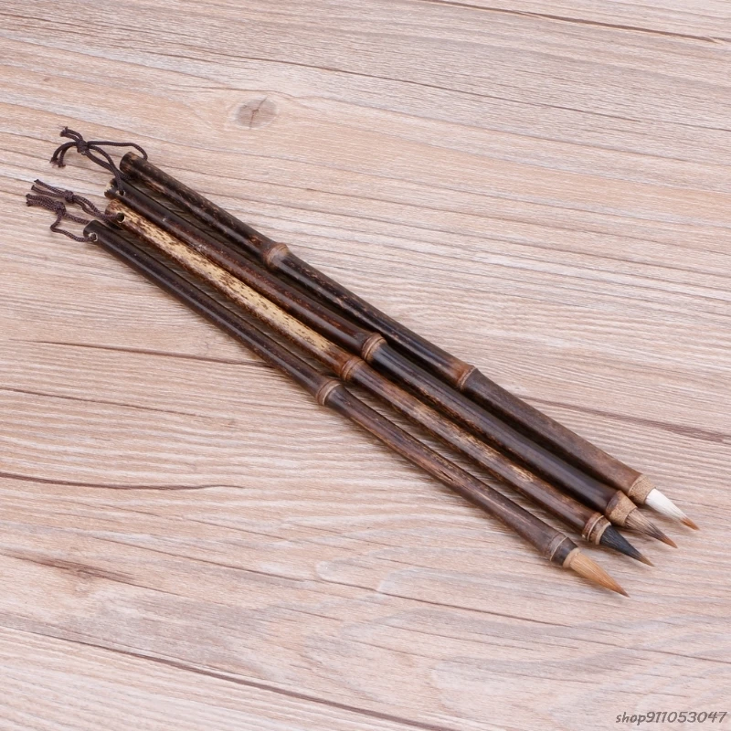 Бесплатная доставка кисть для китайской живописи натуральный бамбуковый шест