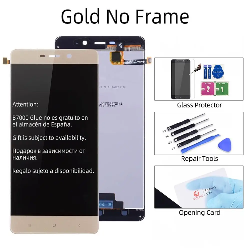 Gold No Frame Дисплей для Xiaomi Redmi 4 Pro Prime LCD в сборе с тачскрином на рамке 5.0'' черный черный золото - Цвет: Gold No Frame