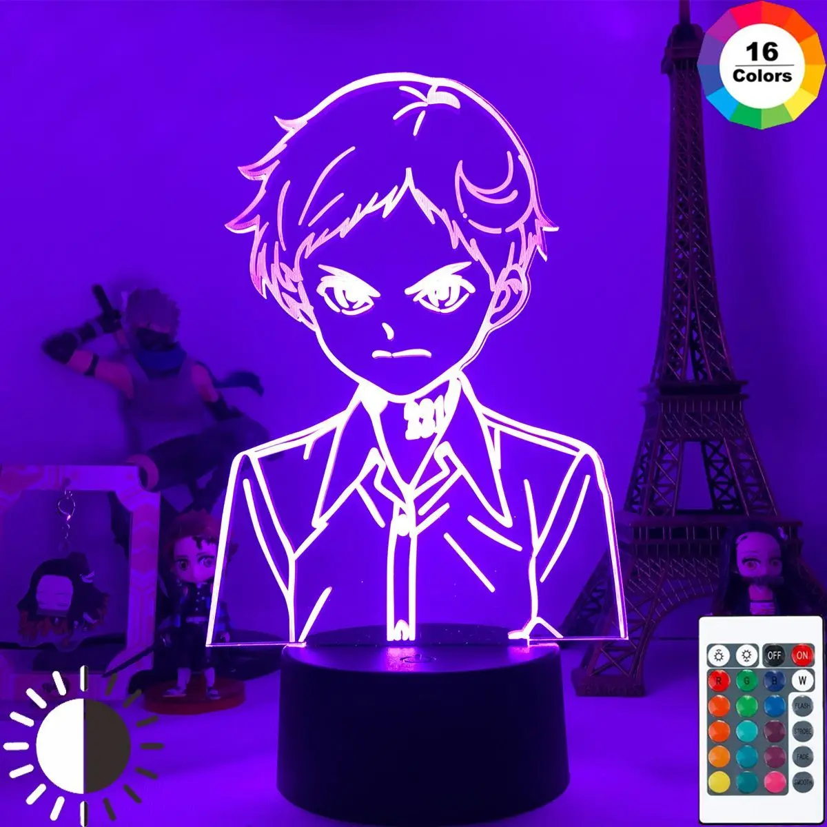 

Japanese Manga The Promised Neverland Emma Figure 3D Led Night Light for anime toy model doll LED tamp birthday Christmas gift