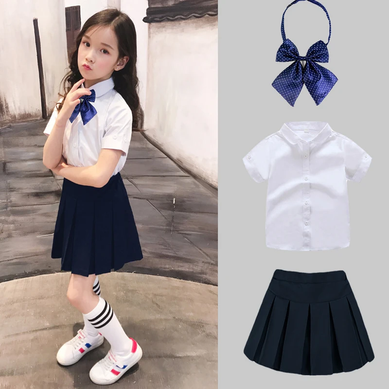 3 шт. Детская рубашка и юбка в японском стиле | Тематическая одежда униформа