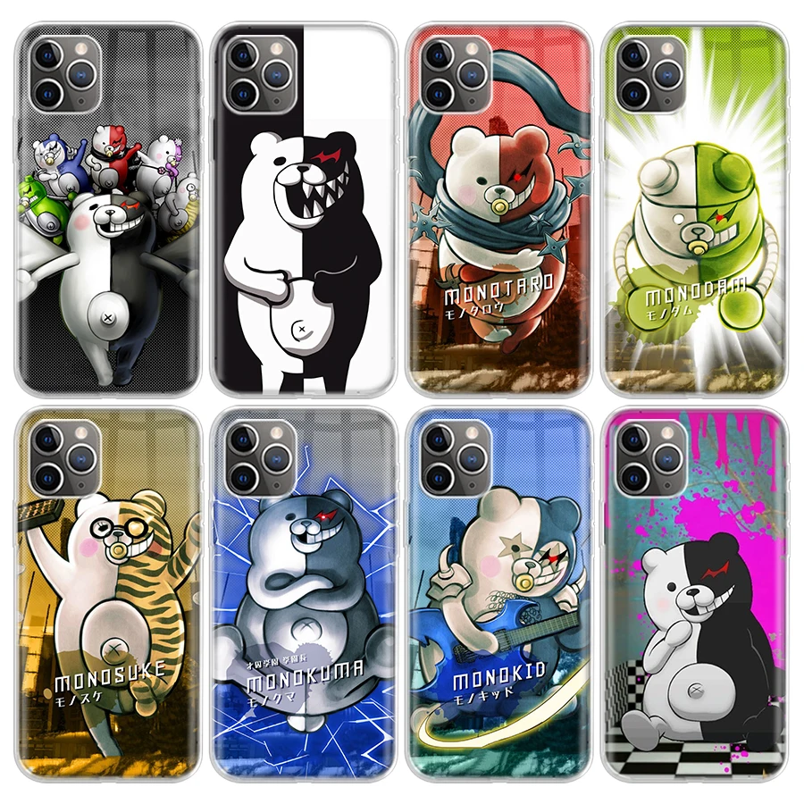 Cute Danganronpa Monokuma Monomi Phone Case For Apple iPhone 11 13 14 Pro 12 Mini SE X XR XS Max 6 6S 7 8 Plus Pattern Soft TPU