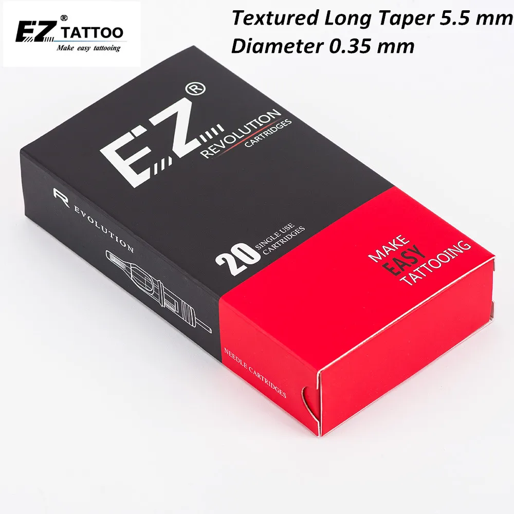 

EZ Revolution Tattoo Needle Cartridge Textured L-Taper #12 (0.35 MM) Curved Magnum (RM) for Rotary Machines Supply 20PCS /Box