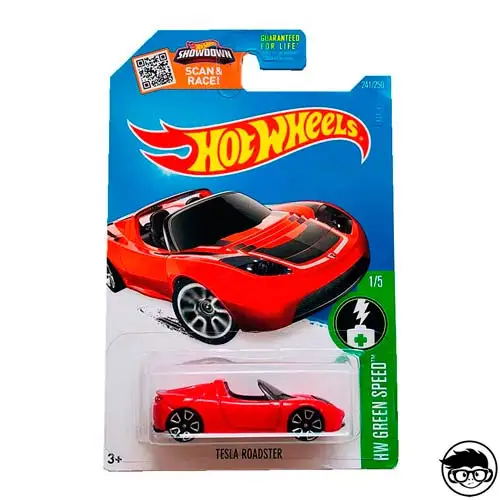 Hot Wheels Tesla Roadster HW Green Speed 241/250 2016 длинная карта|Настольный футбол| |