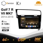 Автомагнитола Ownice K7, 2DIN, мультимедийный видеоплеер на платформе Android 10,0 для VW Golf 7 R VII MK7 2014-2018, GPS-навигация, 8 ядер