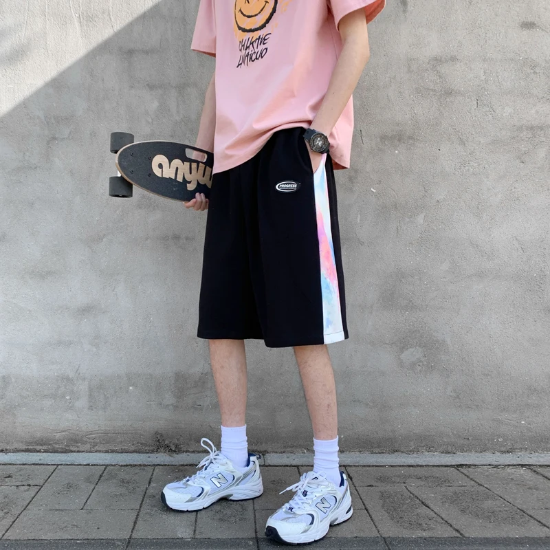 

Men Casual Shorts Patchwork Short Pants Male Korean Style Loose Breathable Summer Basketball Skateboard Sports shorts 5XL-M