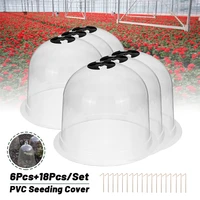 6pcs 10 inch reusable plastic greenhouse garden plant bell cover plant germination cover dome frost guard freeze protection