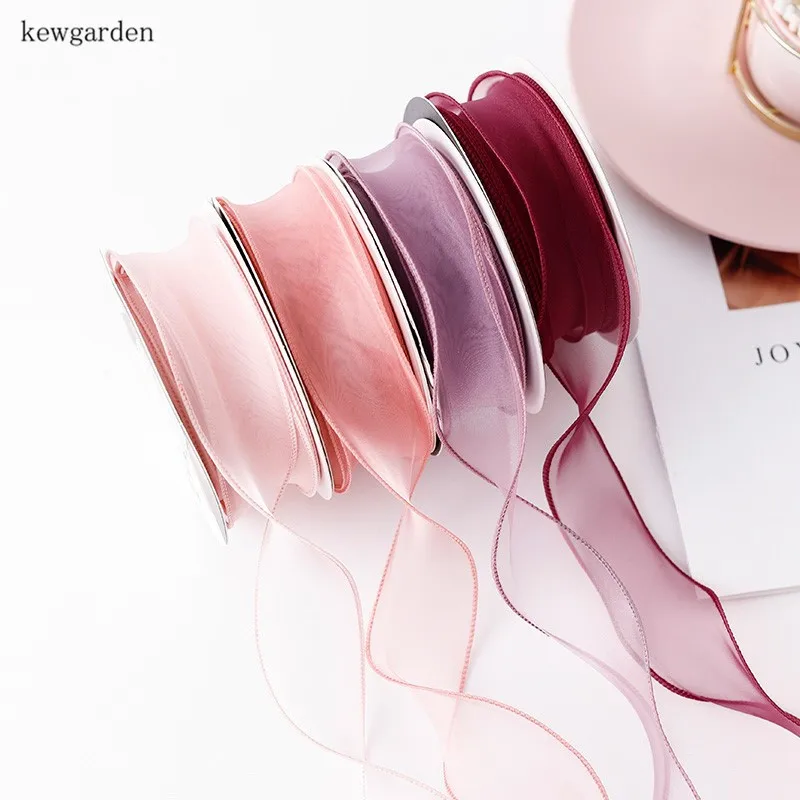 Kewgarden 40 мм 1 5 &quotволнистая лента из органзы вручную изготовленная аксессуары для