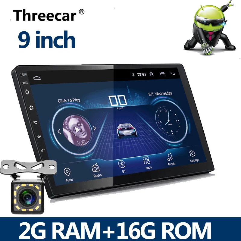 9 inch with 12 led 2G RAM 2 din автомагнитола 2Din Android Автомагнитола мультимедийный плеер Авто Аудио 9/10 дюймов GPS навигация WIFI Bluetooth MP5 стерео - Цвет: 9 inch with 12 led