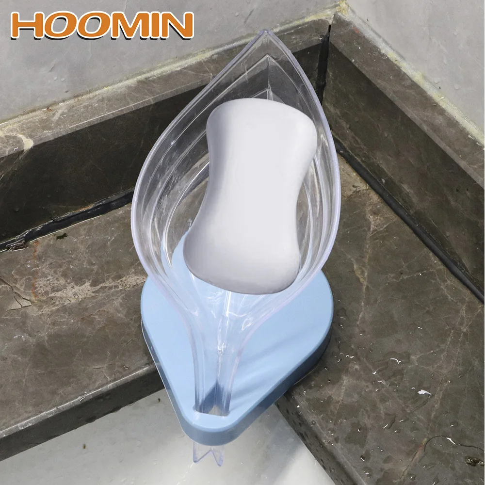 

HOOMIN мыла лоток для хранения присоска Ванная комната поставляет лист Форма дренаж для мыла держатель Бесплатная удар мыльница