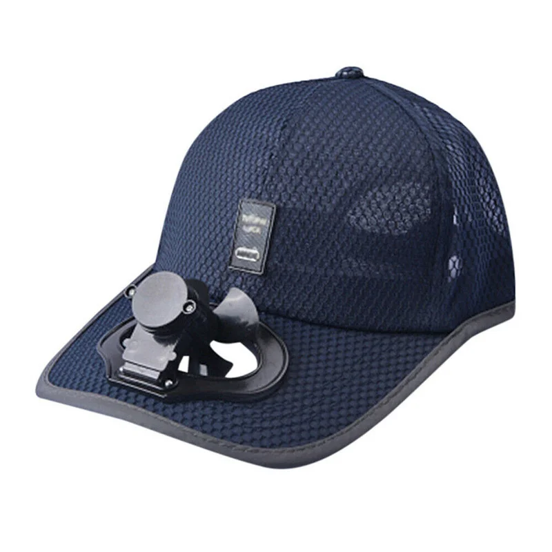 

USB Charging Fan Baseball Cap Adjustable Mini Fan Summer Breathable Shade Sunscreen Hat Fishing Camping Traveling Outdoor Caps