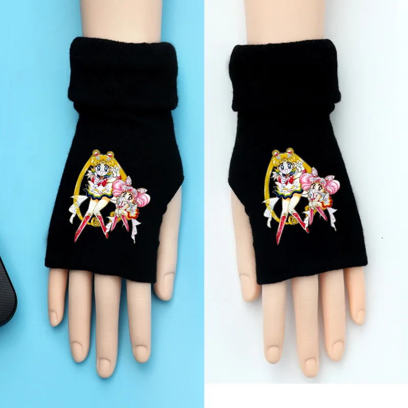 

Anime Half Finger Gloves Fans Kids Girls Autumn Winter Warm Cartoon Mittens Gift Gloves Cosplay Birthday Gift