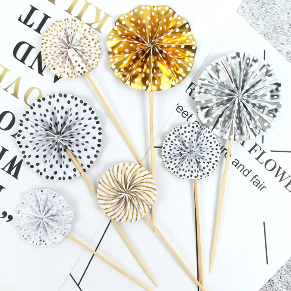 4 шт. фанат оригами Подсолнухи форма торта Топпер флаг украшение для дня рождения