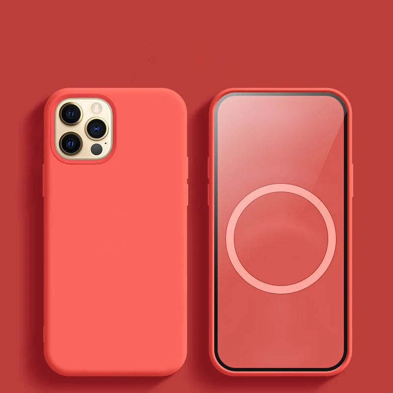 

Luxury Official Liquid Silicone Case for iPhone12 12 Pro Max Case Magnetic New Animation Wireless Charge Cover for iPhone case