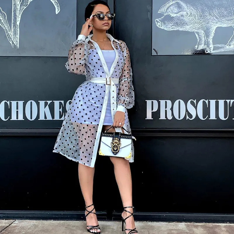 ANJAMANOR горошек украшение из органзы в сетке прозрачная блузка рубашка женская