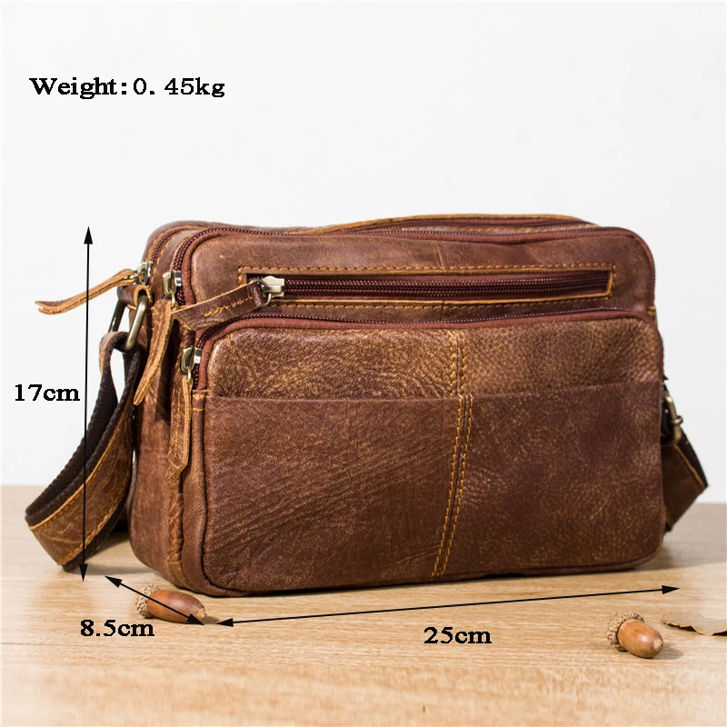 Винтажная Мужская сумка из натуральной кожи сумки через плечо карманы для мужчин