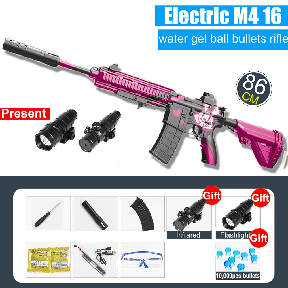 Детский уличный водяной пистолет с электрошоком игрушка M416 снайперская винтовка