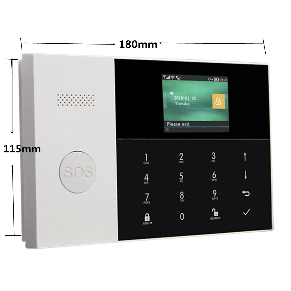 Wifi GSM GPRS переключаемая беспроводная домашняя охранная сигнализация с управлением приложением ЖК-сенсорная клавиатура с датчиком движения