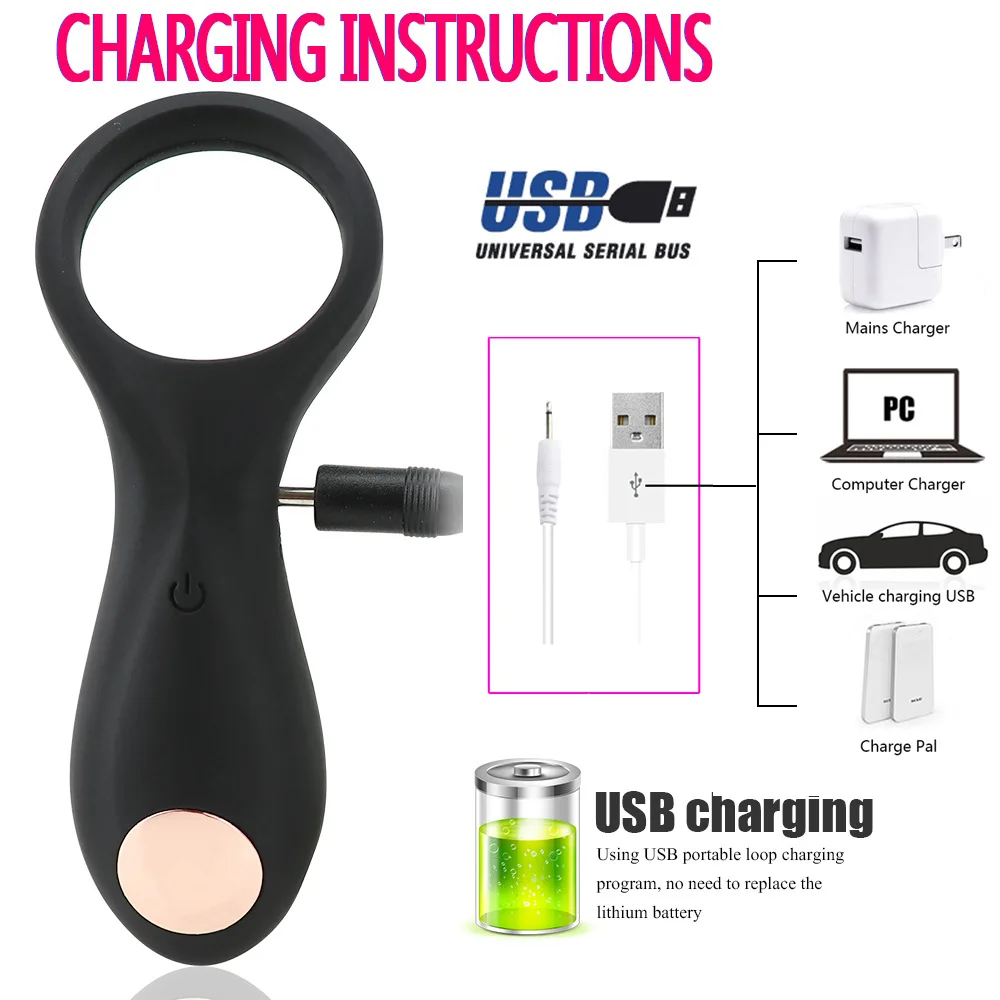 Силиконовое кольцо на 10 скоростей с USB зарядкой для мужчин|Эрекционные кольца| |