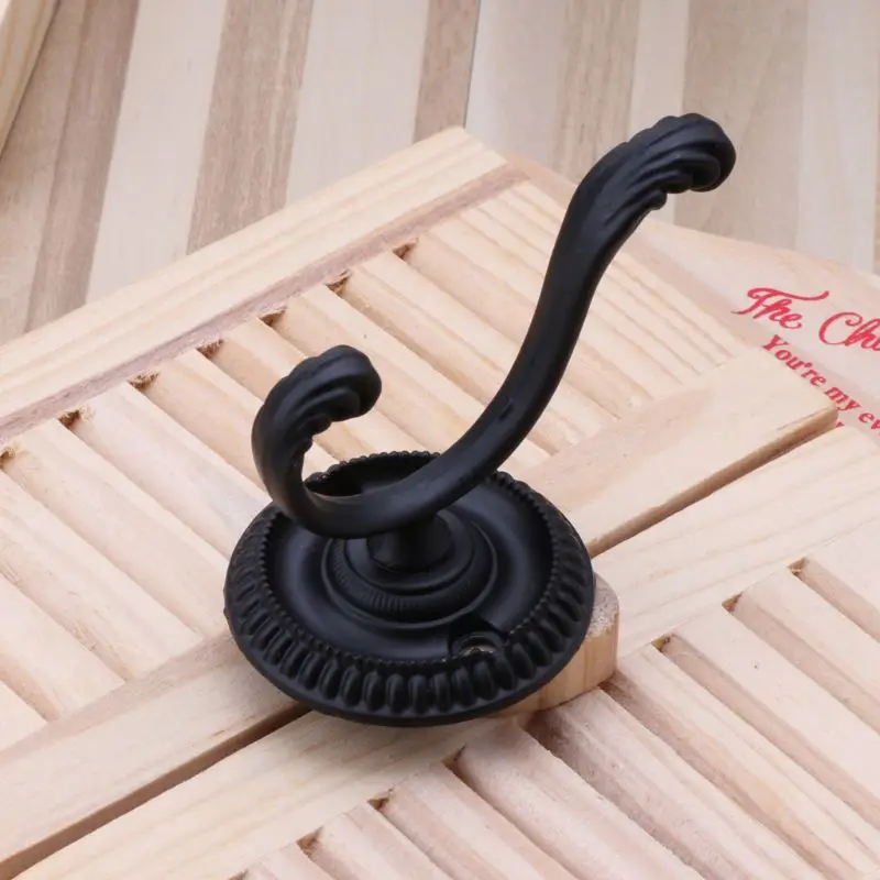 

Vintage Retro Clothes Dual Hook Hat Bag Coat Organizer Wall Mounted Door Hangers