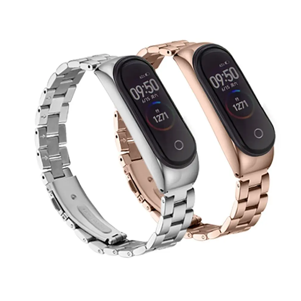

bracelet for mi 4 wristband 3/4 strap three-bead stainless steel safety buckle wristband Neutral /