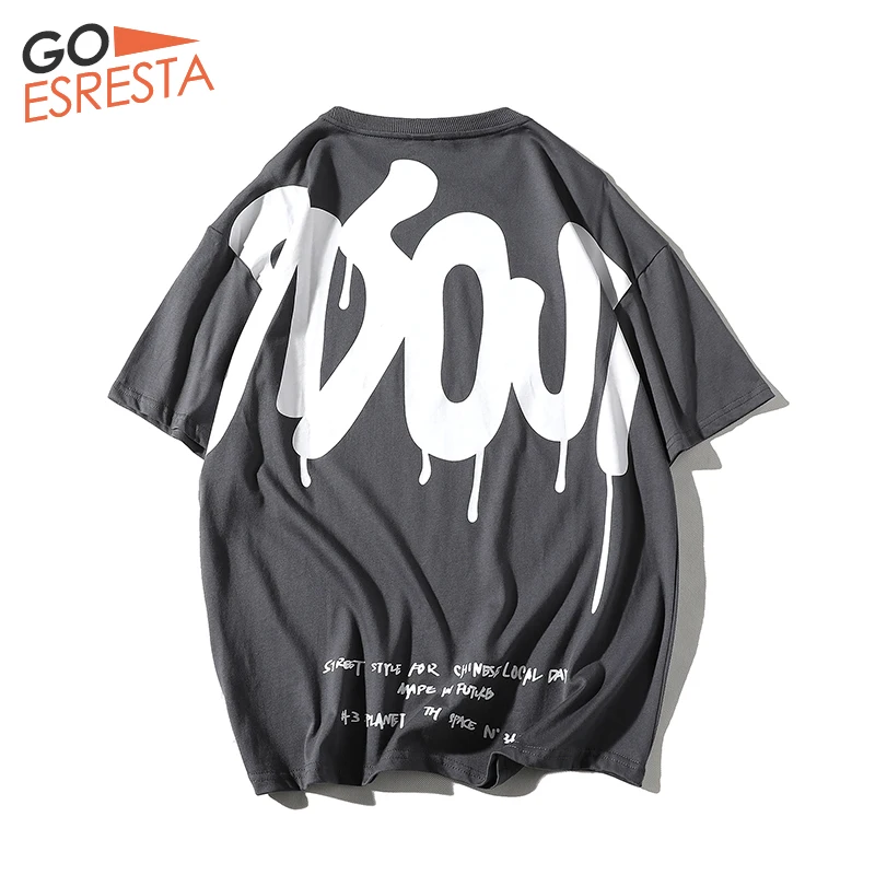 Мужская простая футболка 2020 уличная с рисунком английского алфавита хлопковая