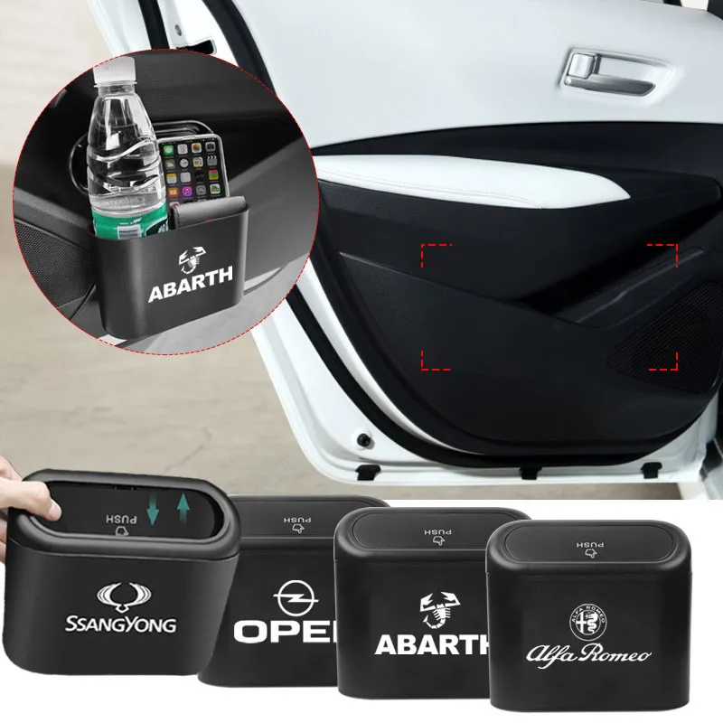 

1pcs Car Trash Bin Hanging Vehicle Dust Case Storage Box Automotive Goods For Nismo Logo Emblem R34 GTR Car Accessories Interior