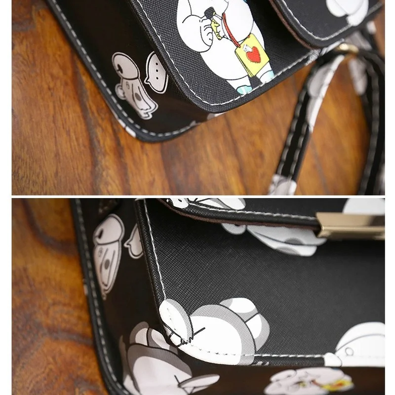 2021 New Luxury Women Bags Design Small Satchel Bag Flower Butterfly Printed PU Leather Shoulder Retro Crossbody |