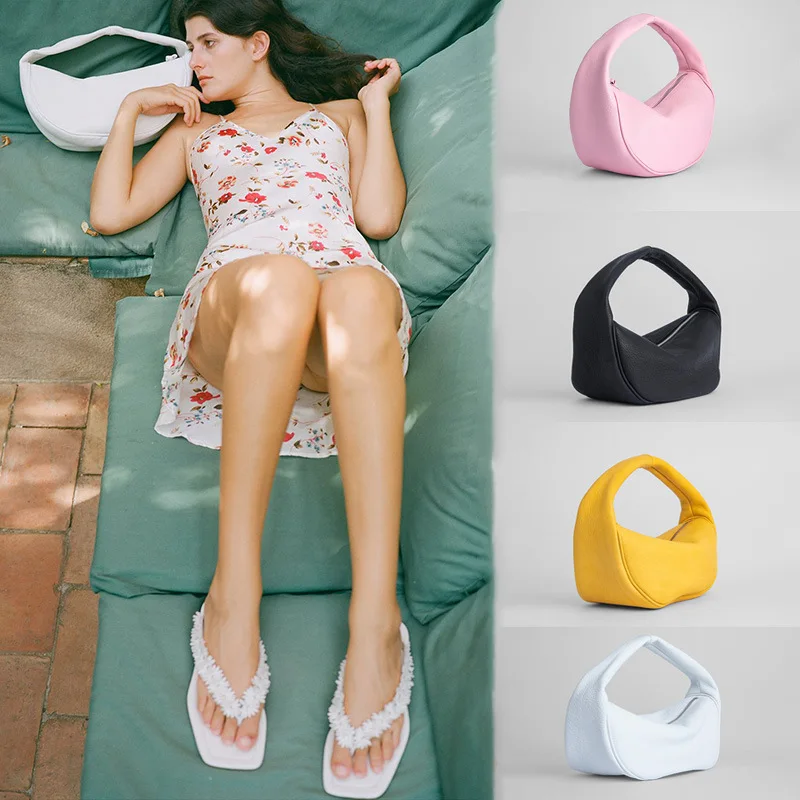 

High sense female bag handbag soft leather ladies bags new dumpling bag wild ins niche design female bag