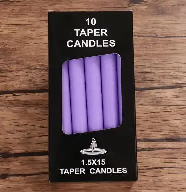 purple 10 шт обычные бытовые свечи, Красная белая свеча для ужина при свечах, Валентина, украшение свадебного стола - Цвет: purple