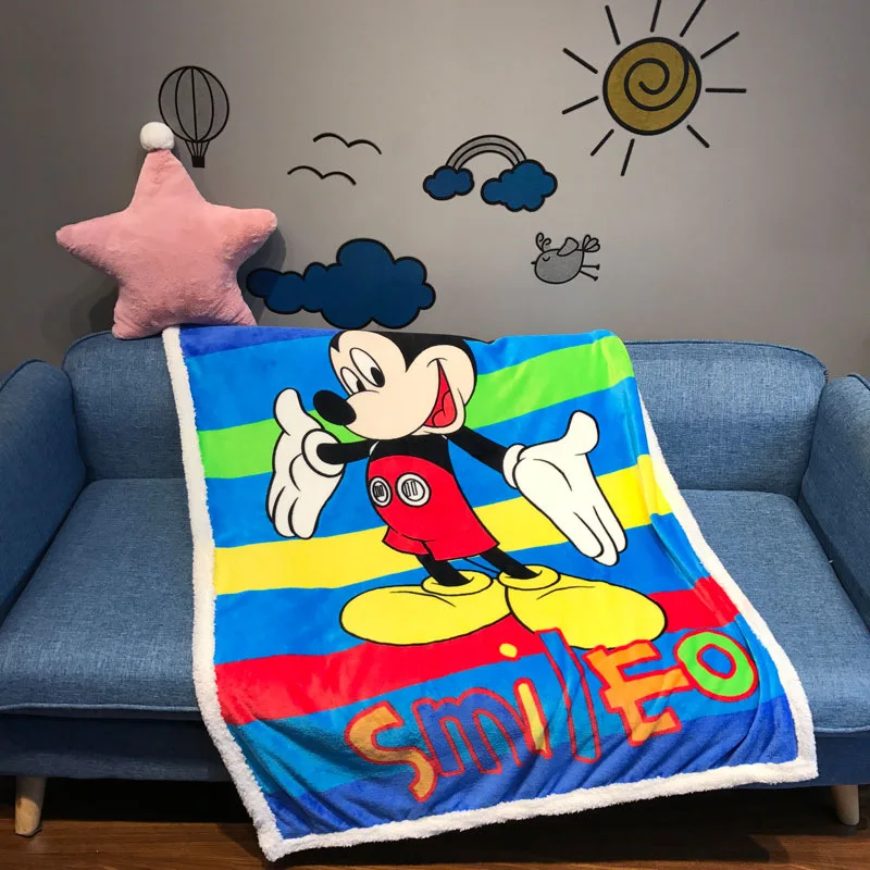 Disney Микки Маус одеяло мягкая фланелевая мультфильм детей на кровать диван для взрослых детей Девочка Мальчик подарки