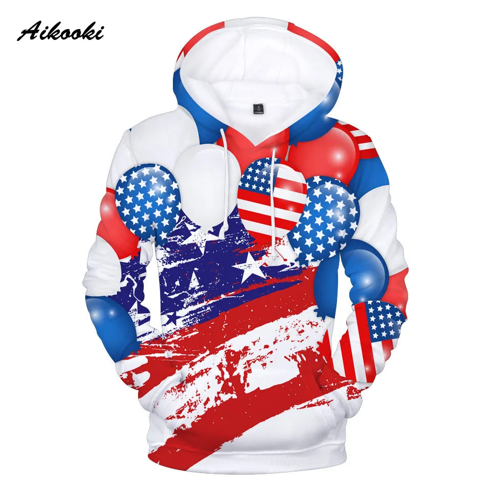 

Fashion USA National Flag 3D Hoodies Sweatshirt Men Women Hooded 3D Print America Flag Autumn Winter Thin Hoody Polluvers