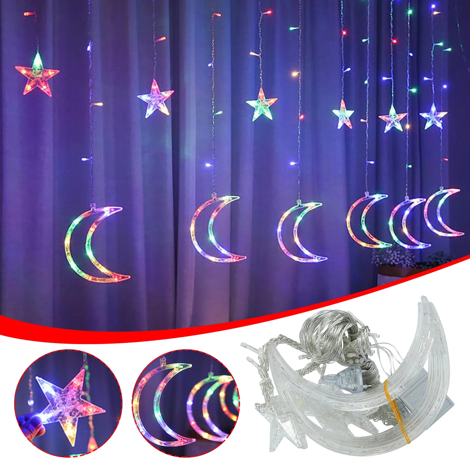 Светодиодная лампа Рамадан звезда гирлянды светодиодные светильник украшения