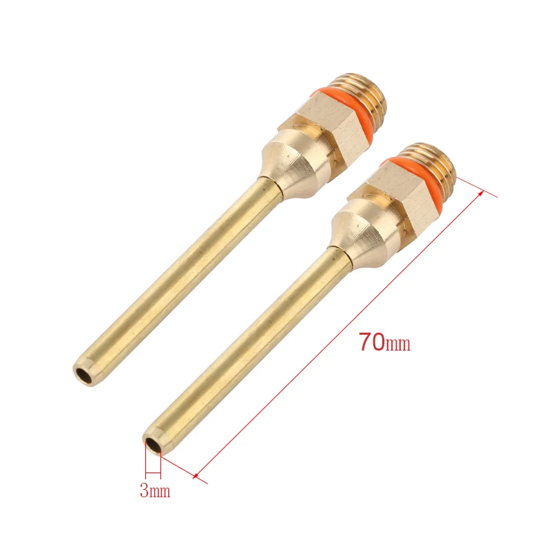 70mm-3.0mm-2P 2 шт./лот термоплавкий клеевой пистолет, насадка из чистой меди, маленький, длинный, короткий, большой, 2,0x70 мм, 3,0x50 мм, 2,0x50 мм, клеевой пистолет, аксессуары - Цвет: 70mm-3.0mm-2P