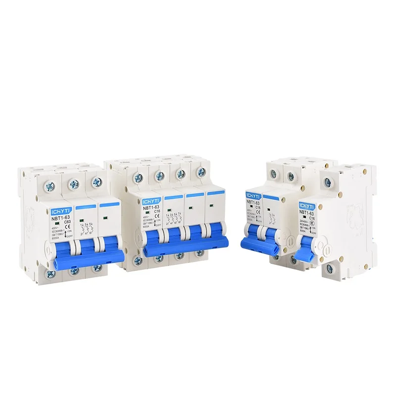 CHYT NBT1-63 1P Бытовая прозрачная Din-рейка AC 230/400V 63a 6KA C-типа воздушный выключатель
