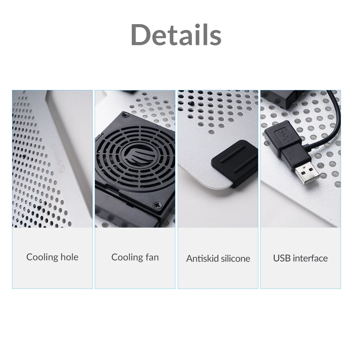 ORICO 15 дюймов алюминиевый охлаждающий коврик для ноутбука порт игровой кулер