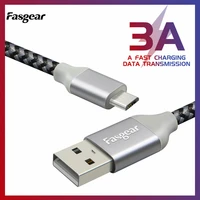 fasgear micro usb cable 3a fast charging nylon micro data cable for samsung xiaomi huawei mobile phone android charge cable cord