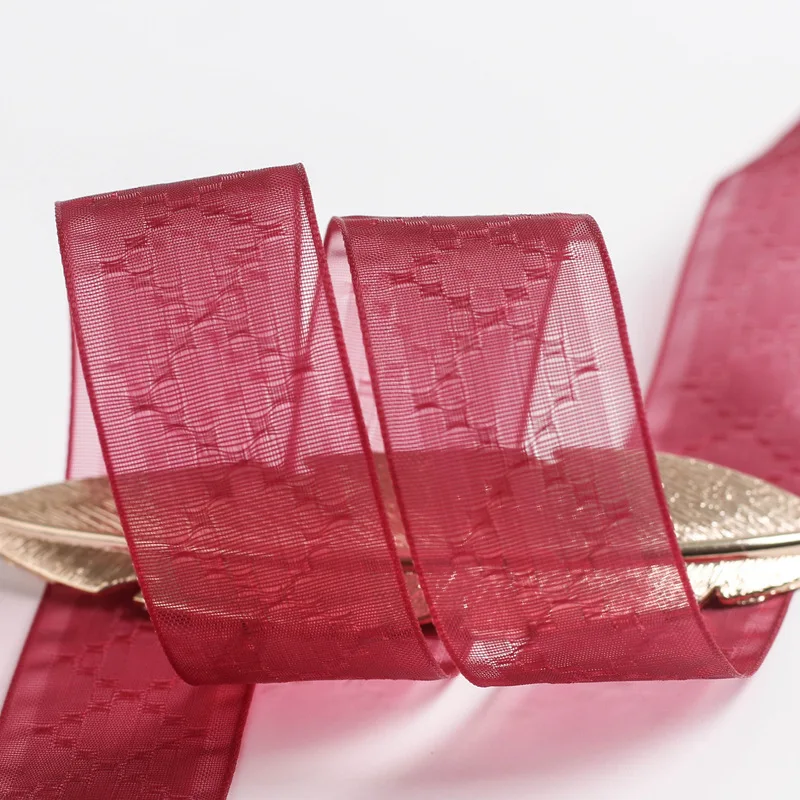 Лента из органзы в клетку с широкими краями|Ленты для шитья| |