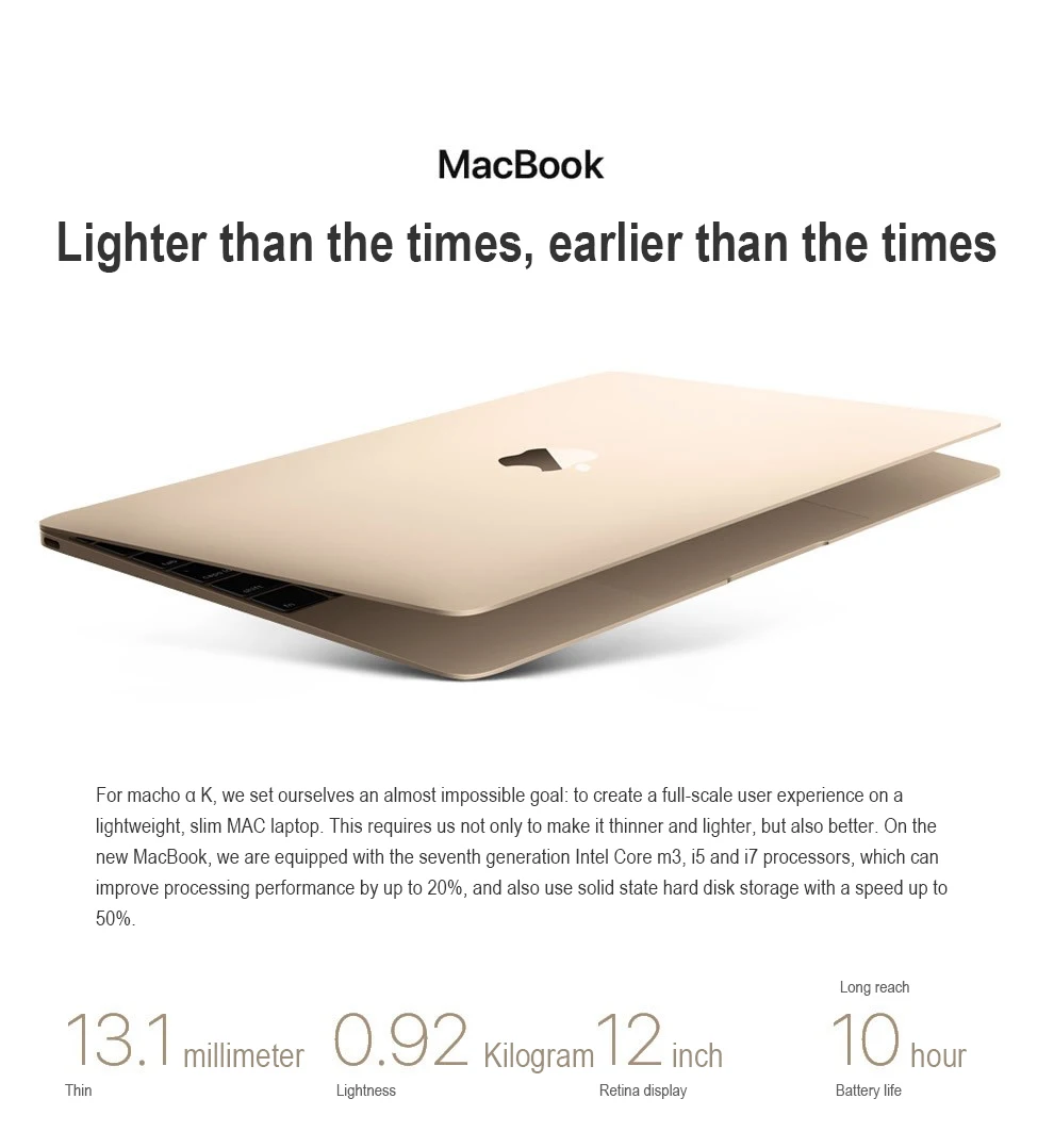 US Captain Original, Being Used, Mac Book 12 inch Intel Core M 256GB, Laptop Without Technical Damage, Space Gray