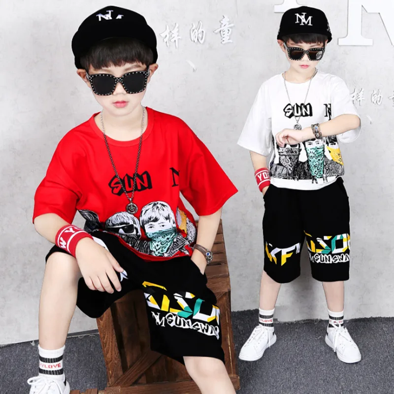 Футболка и шорты для мальчиков спортивный костюм детей 5 6 7 9 11 13 15 лет 2020 | Мать